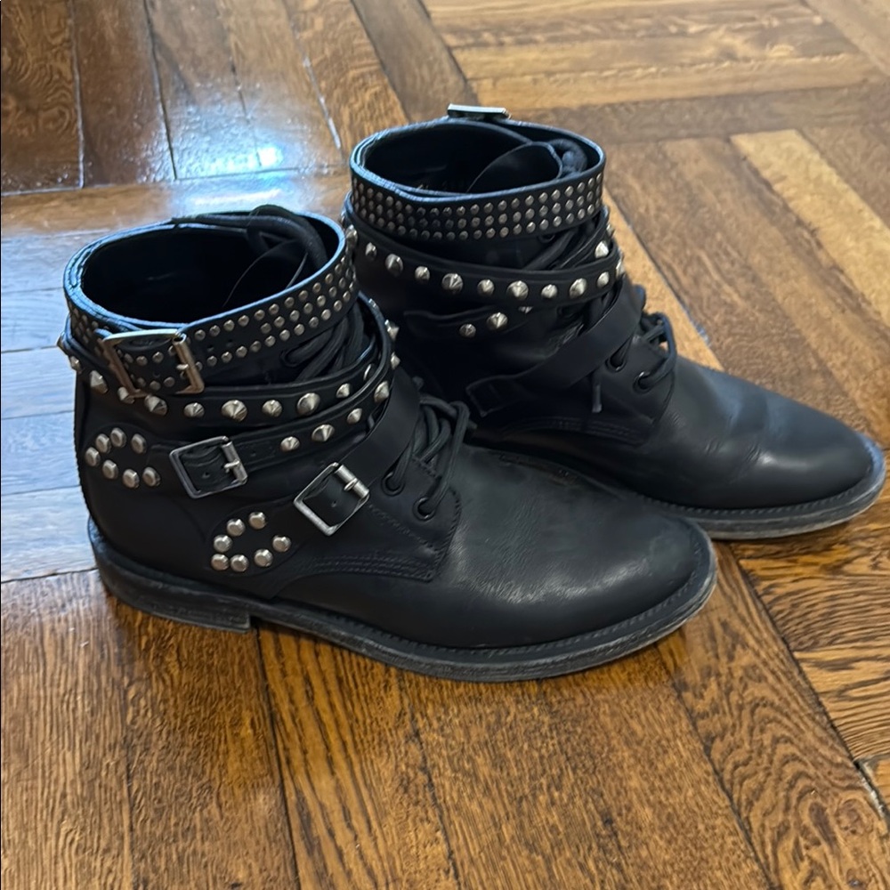 Saint Laurent studded rocket boots 39